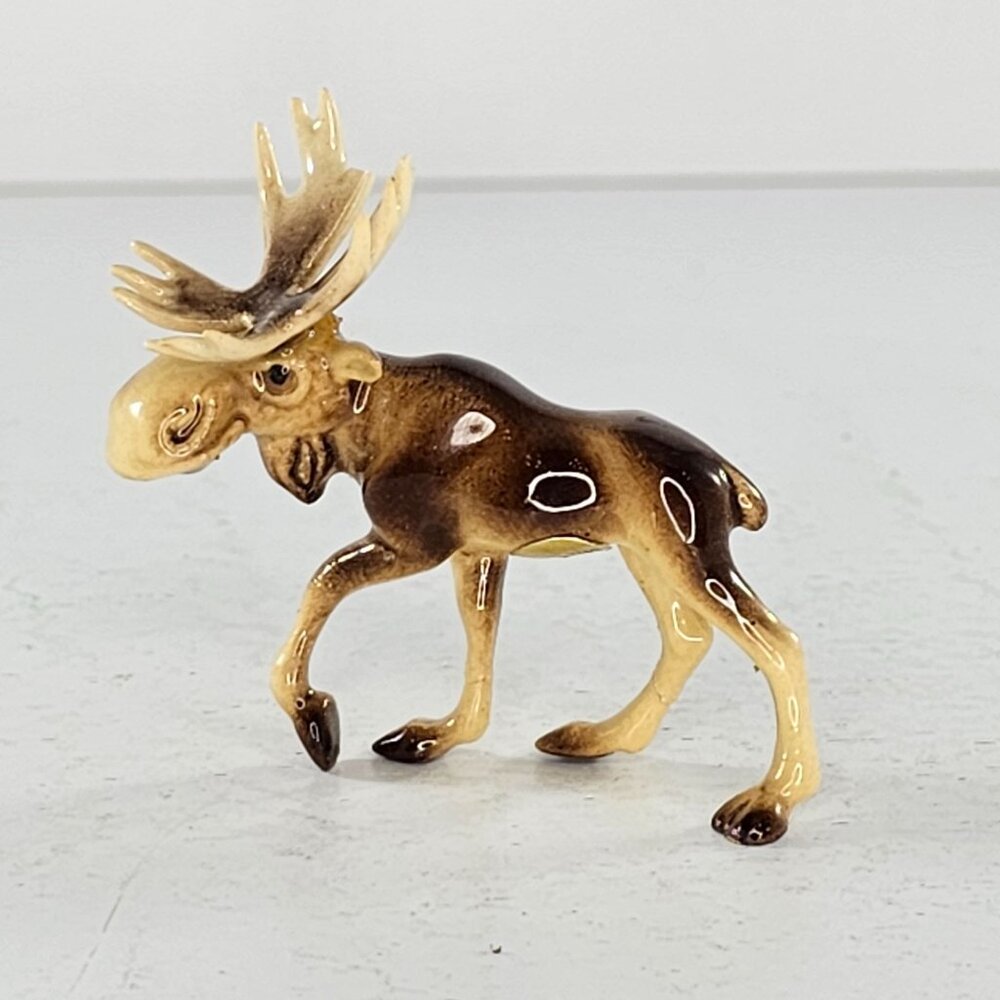 Hagen Renaker Moose Papa Miniature Figurine Antlers *Repaired Flaw*